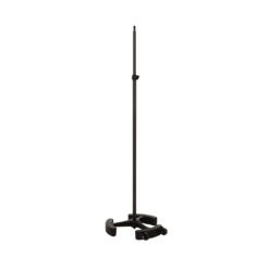 Latch_Lake_micKing_MK2200STBK_-_Straight_Telescopic_Mic_Stand_with_Lever_Lock_Cast_Iron_Base_and_Castor_Wheels_Black_-_1