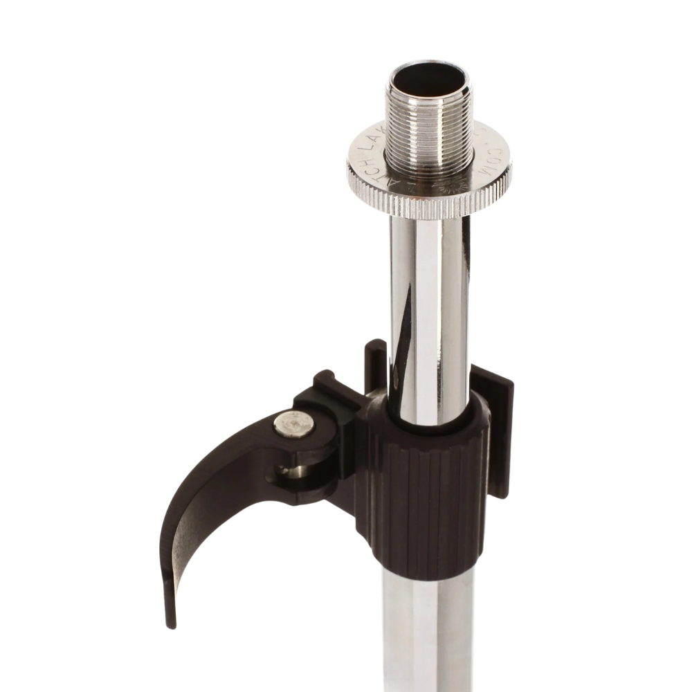 Latch_Lake_micKing_MK3300STCH_-_Straight_Double_Telescopic_Mic_Stand_with_Twin_Lever_Locks_Cast_Iron_Base_and_Castor_Wheels_Chrome_-_5