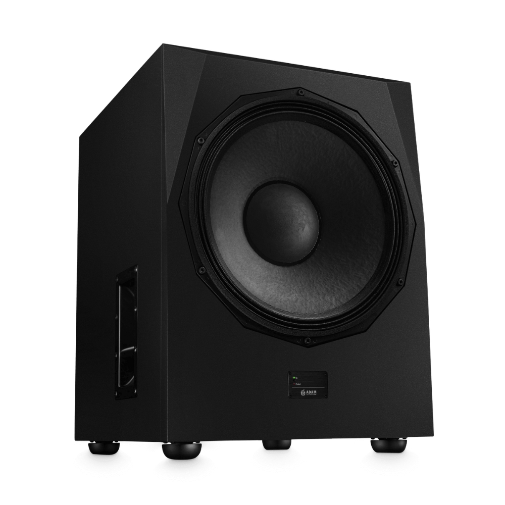 ADAM_Audio_Sub2100_-_21-5-inch_Active_Subwoofer_1000W_-_1_Front_and_Left_Side_Bottom_Right_Angle