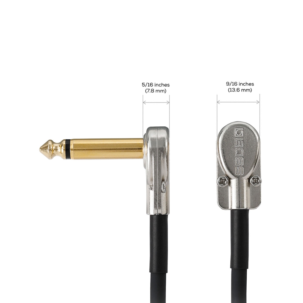 BOSS_BPC-4_BPC-8_BPC-18_and_BPC-4_3-Pack_-_1-4-inch_TS_Male_Right_Angle_to_1-4-inch_TS_Male_Right_Angle_Slimline_Patch_Cables_2