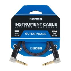 BOSS_BIC-1AA_-_1_4-inch_TS_Male_Right-Angle_to_1_4-inch_TS_Male_Right-Angle_Patch-Pedal_Cable_1ft_-_30cm_-_1