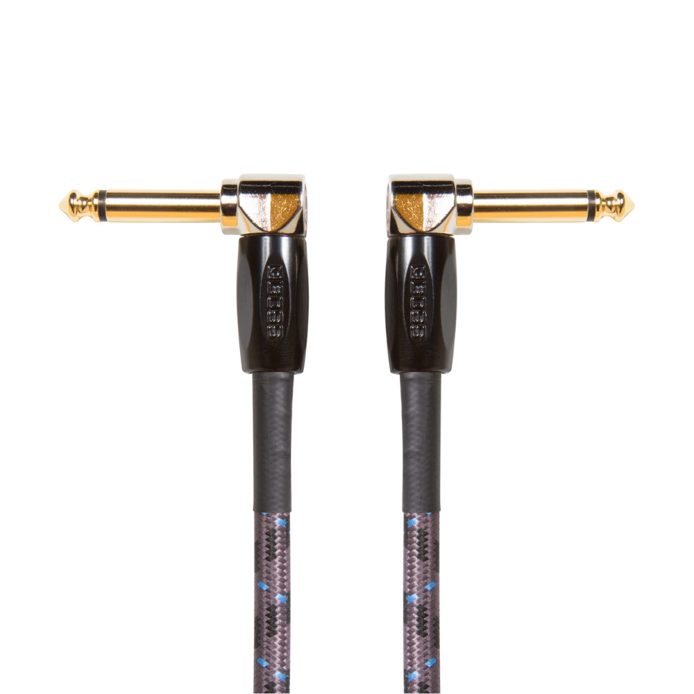 BOSS_BIC-1AA_-_1_4-inch_TS_Male_Right-Angle_to_1_4-inch_TS_Male_Right-Angle_Patch-Pedal_Cable_1ft_-_30cm_-_2