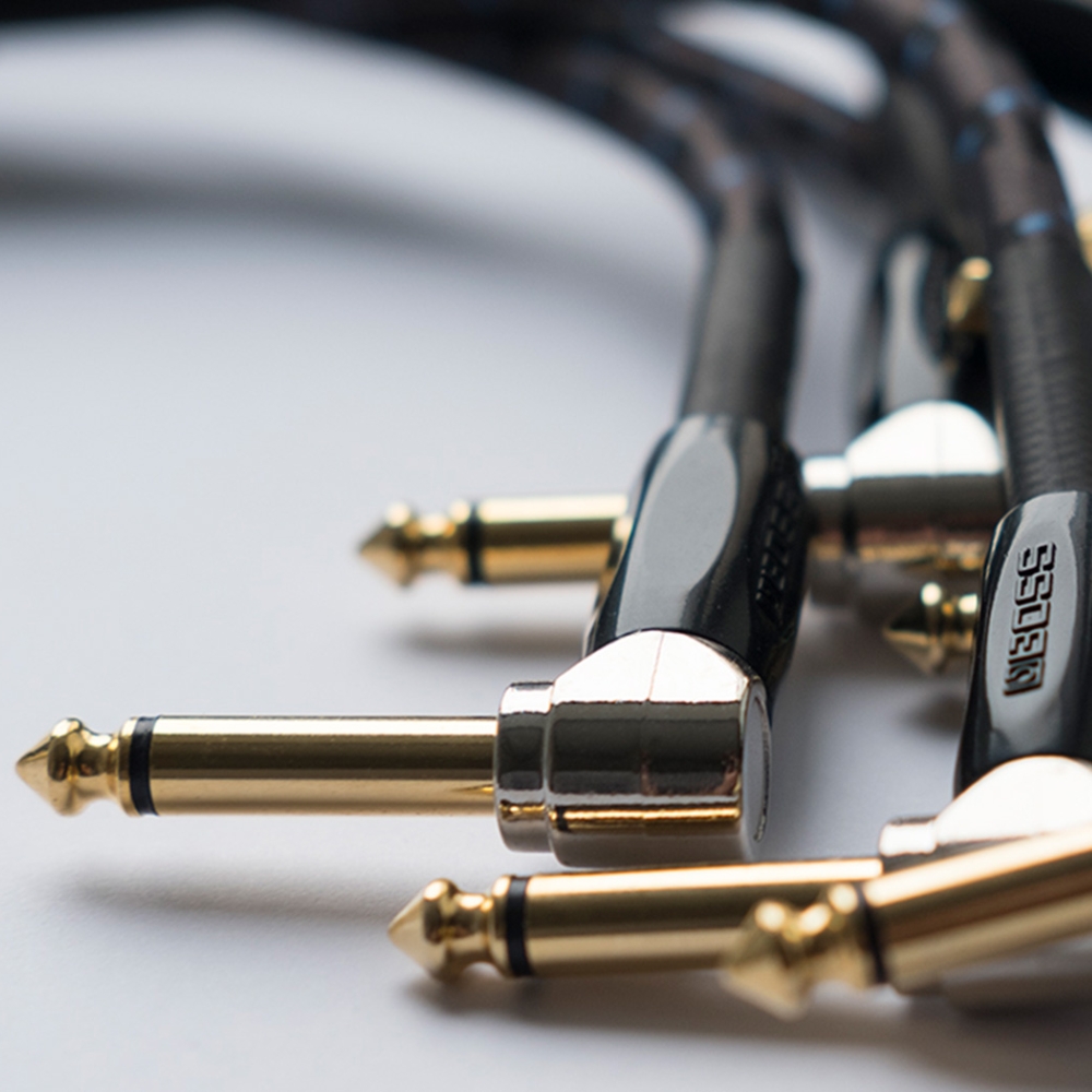 BOSS_BIC-1AA_-_1_4-inch_TS_Male_Right-Angle_to_1_4-inch_TS_Male_Right-Angle_Patch-Pedal_Cable_1ft_-_30cm_-_4