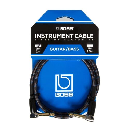 BOSS_BIC-3AA_-_1_4-inch_TS_Male_Right-Angle_to_1_4-inch_TS_Male_Right-Angle_Patch-Pedal_Cable_3ft_-_1m_-_1