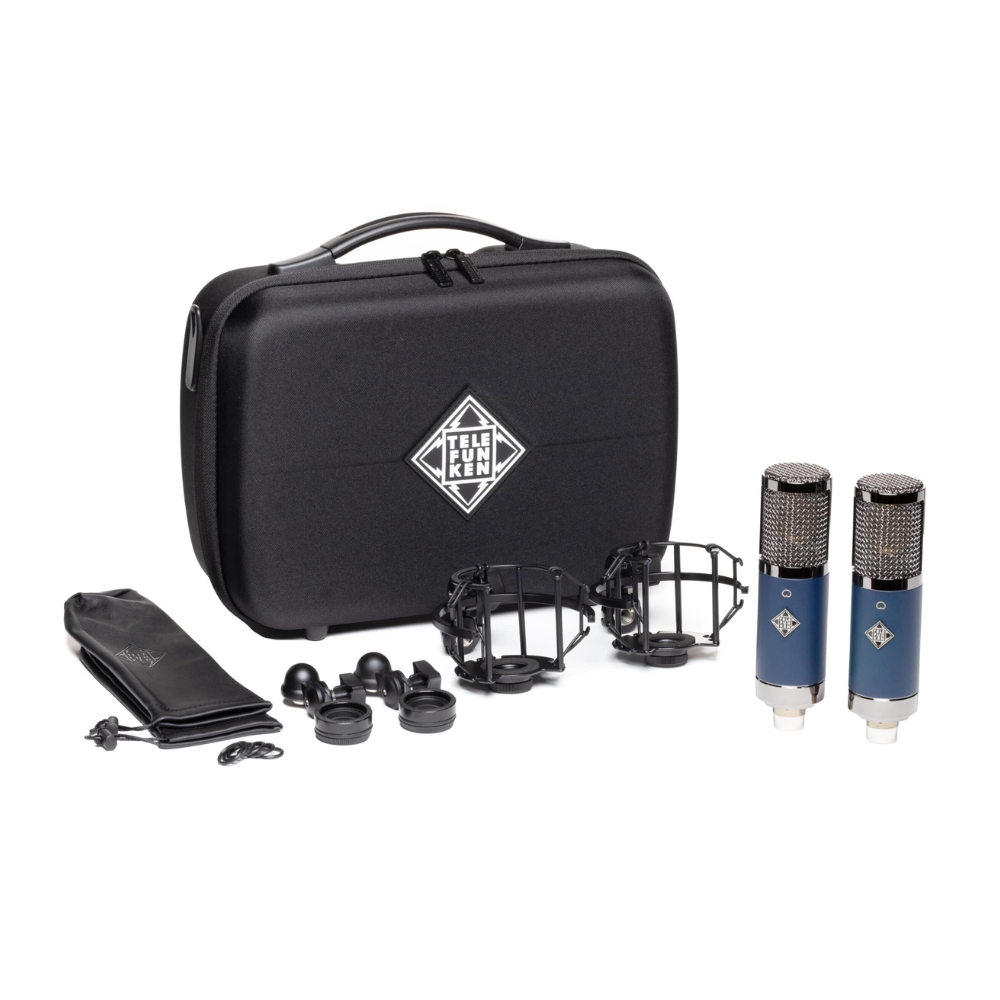 Telefunken_TF11_Stereo_Set_-_Cardioid_Large_Diaphragm_FET_Condenser_Microphones_with_M_703_Elastic_Shock_Mounts_M 782 Stand Mounts_MS01_Microphone_Sleeves_and_ZC11S_Zipper_Case_1