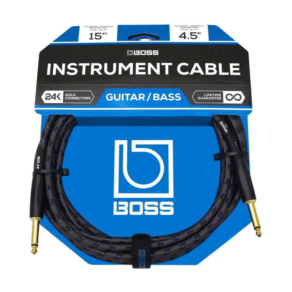 BOSS_BIC-15_-_1-4-inch_TS_Male_Straight_to_1-4-inch_TS_Male_Straight_Instrument_Cable_15ft_-_4.5m_-_1