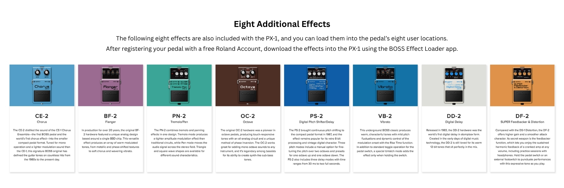 BOSS PX-1 Plugout FX - Eight Additional Effects