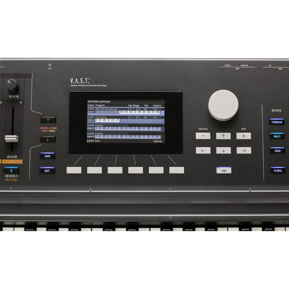 Kurzweil_K2061_-_61-Key_V.A.S.T._Synthesizer_Workstation_13_Top_LED_Display_Screen_Buttons_and_Knobs