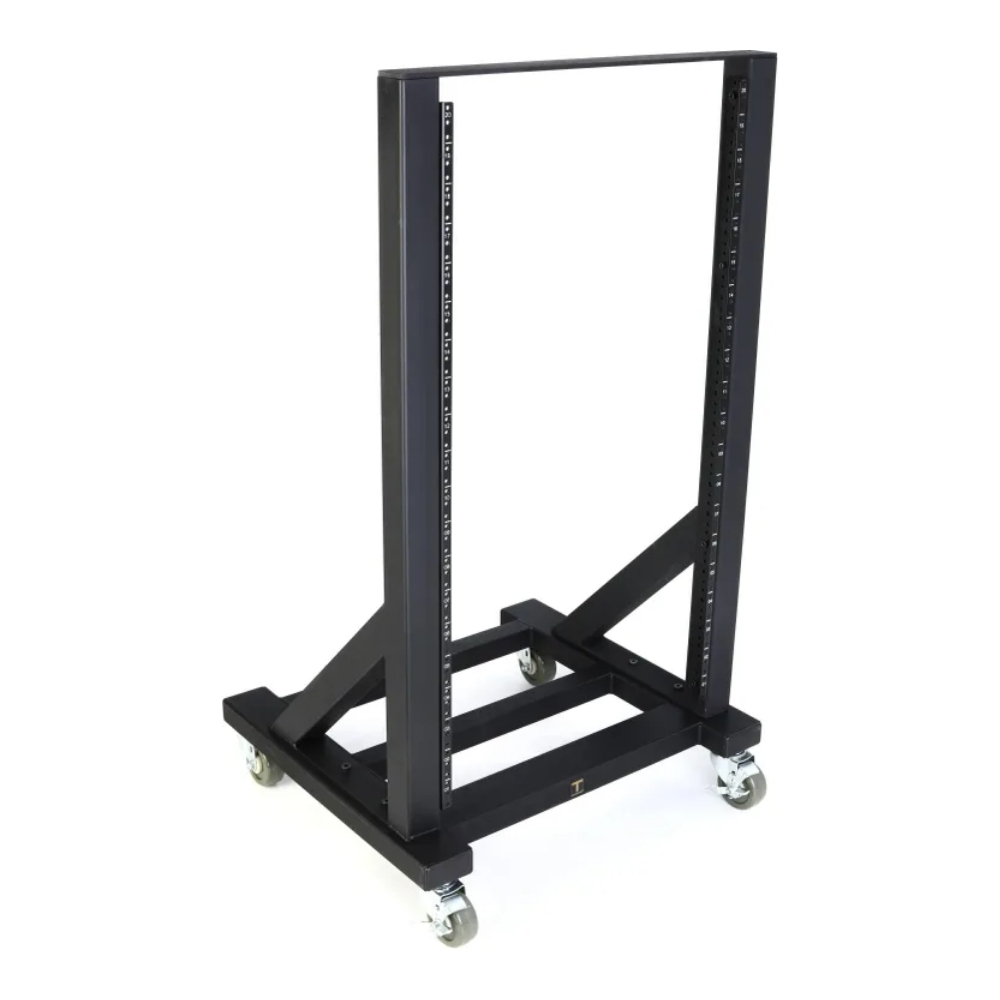 Sound_Anchors_Rack-20_-_Open_Frame_20U_Studio_Rack_Cart_with_Twin_Caster_Wheels_-_1_Front_Left_Angle