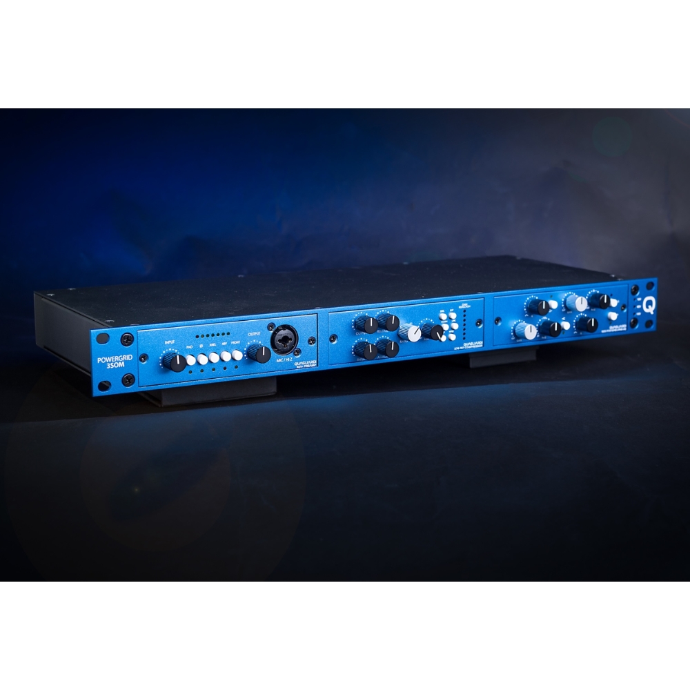 Quagliardi_Channel_Strip_-_1U_Horizontal_500-Series_Preamp_FET_Compressor_and_ParaShelving_EQ_-_3_Right_Side_Top_Front_Angle_Elevated