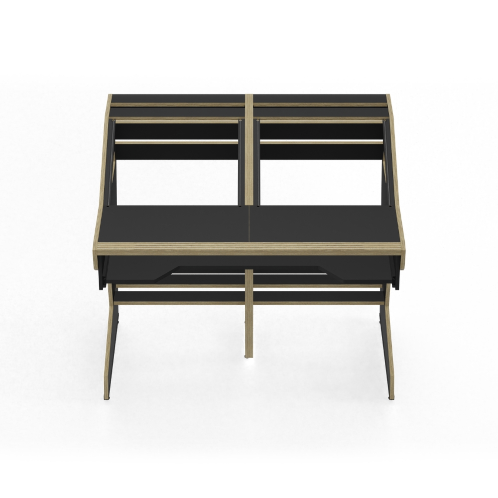 SESSIONDESK_QUINTAV_2-0_-_Studio_Workstation_with_Keyboard_Tray_90s_Black_-_2_Front