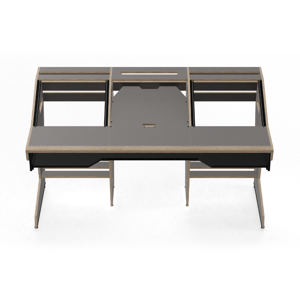 SESSIONDESK_OKTAV_2-0_-_Studio_Workstation_with_Keyboard_Tray_80s_Grey_-_2_Front