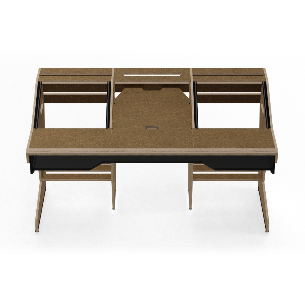 SESSIONDESK_OKTAV_2-0_-_Studio_Workstation_with_Keyboard_Tray_50s_Brown_-_2_Front