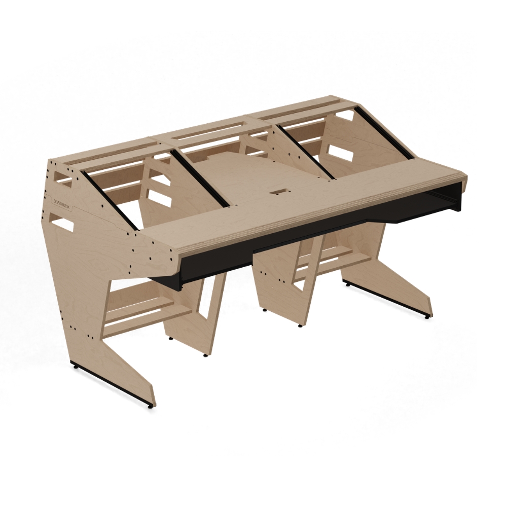 SESSIONDESK_OKTAV_2-0_-_Studio_Workstation_with_Keyboard_Tray_100_Percent_Birch_-_1_Front_Side