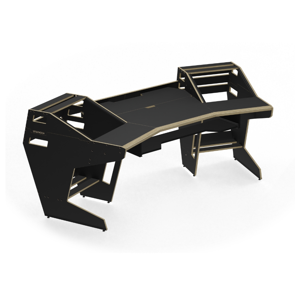 SESSIONDESK_GUSTAV_2-0_-_Studio_Workstation_with_Keyboard_Tray_90s_Black_-_1_Front_Side