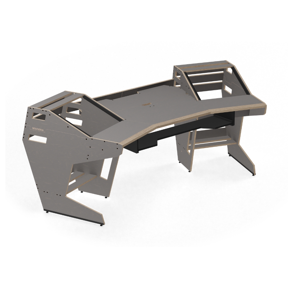 SESSIONDESK_GUSTAV_2-0_-_Studio_Workstation_with_Keyboard_Tray_80s_Grey_-_1_Front_Side
