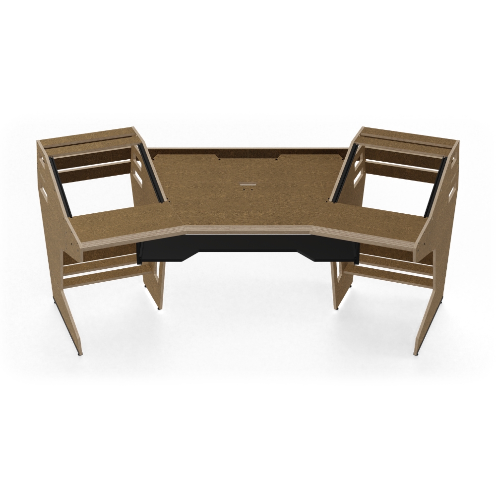 SESSIONDESK_GUSTAV_2-0_-_Studio_Workstation_with_Keyboard_Tray_50s_Brown_-_2_Front