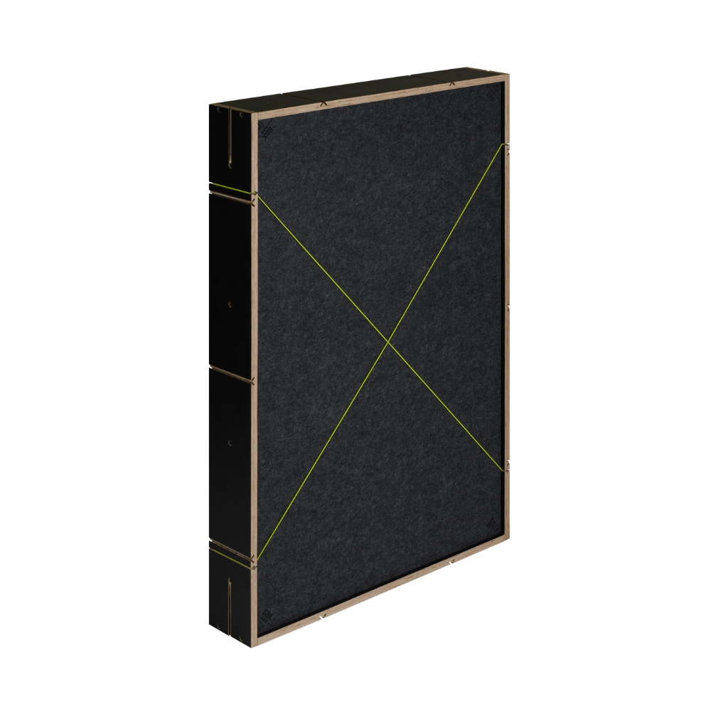 SESSIONDESK_SessionbloX_SBX_core_-_Modular_Broadband_Acoustic_Absorber_Panel_-_1_Hero_Vertical_Right_Angle_Green_Laso