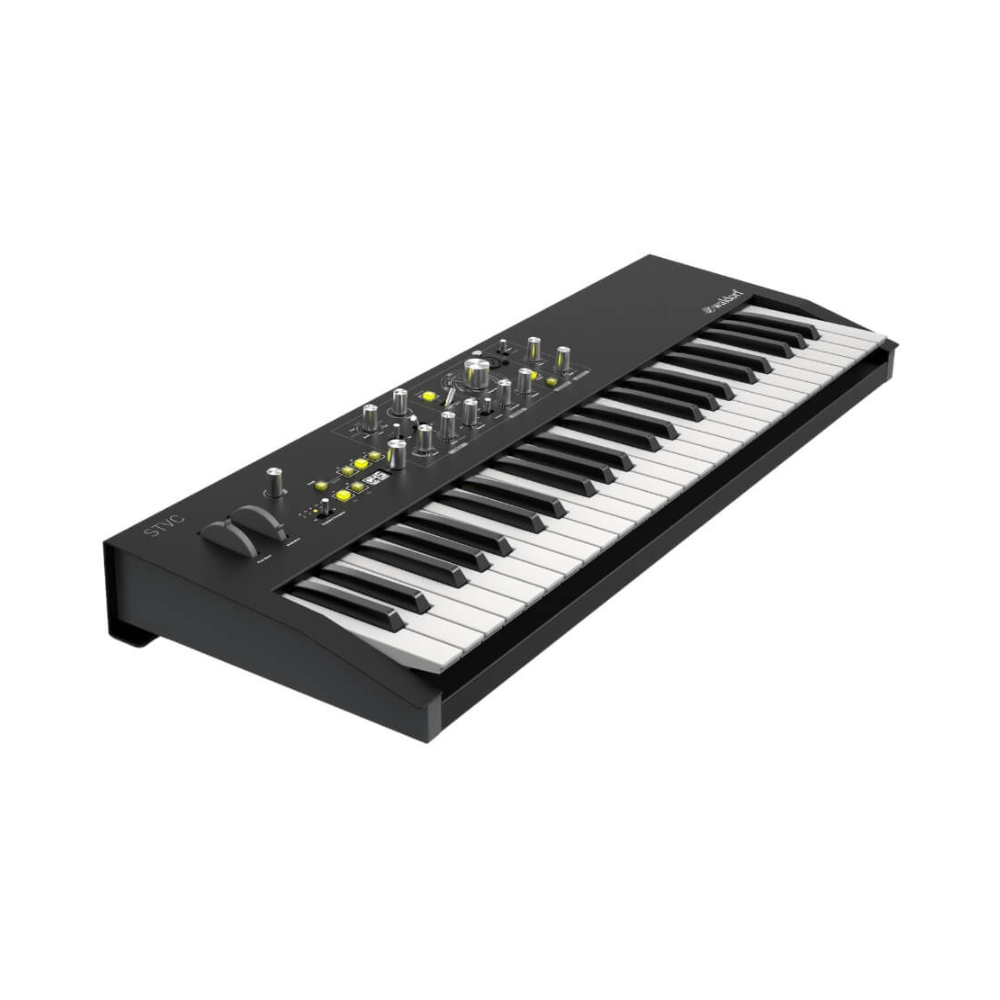 Waldorf_Music_STVC_Keyboard_-_49-Key_String_Synthesizer_with_Vocoder_-_6_Front_View_Left_Angle_Without_Microphone