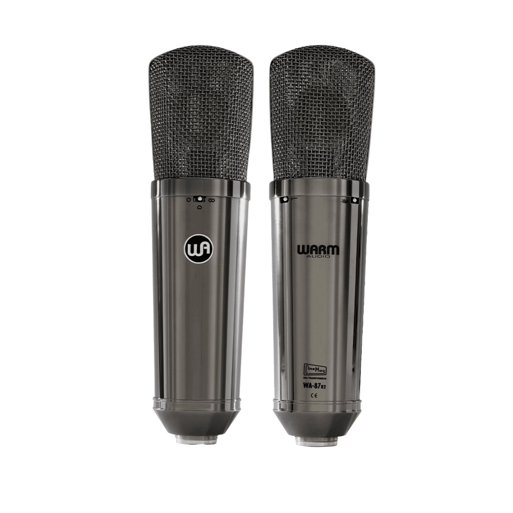 Warm_Audio_WA87_R2_TS_Stereo_Pair_-_Large_Diaphragm_Transformer-Balanced_Condenser_Microphones_Titanium_-_2_Front_and_Rear