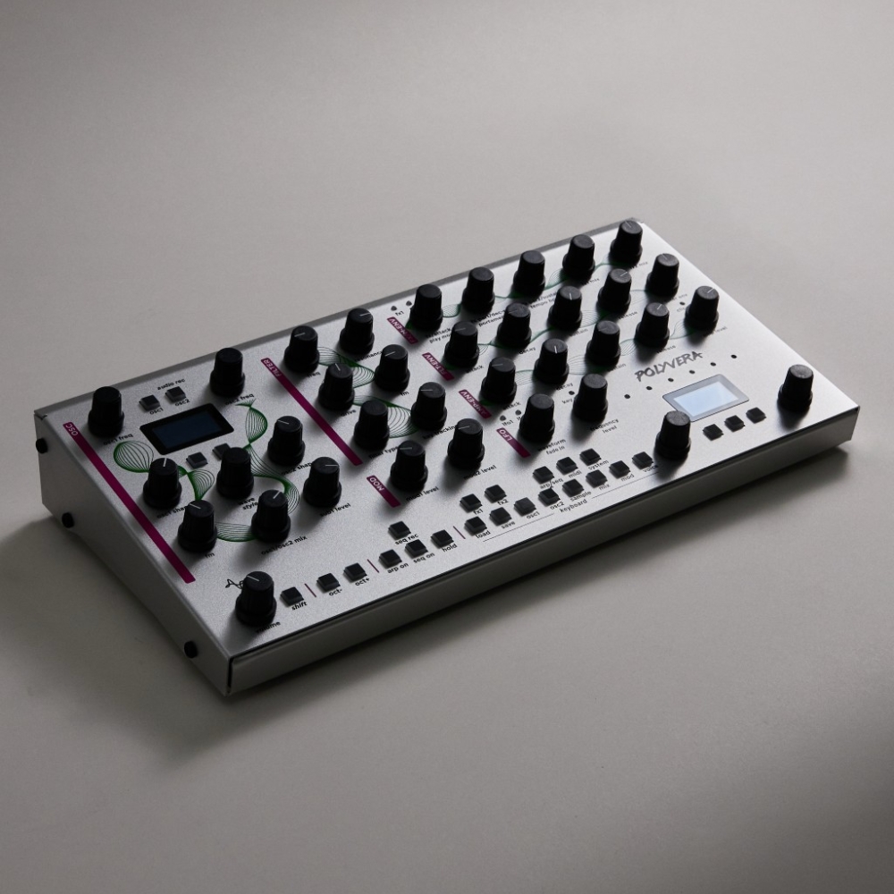 Suonobuono_Polyvera_-_6-Voice_Hybrid_Digital-Analog_Synthesizer_and_Sampler_with_Wavetable_Oscillators_Analog_Filter_and_Effects_Silver_Edition_-_9_Front_Left_Side_Top_View_Right_Angle