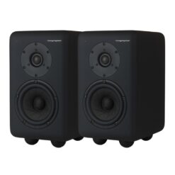 Telegrapher_FOX_-_Active_Analog_2-Way_Nearfield_Studio_Monitor_-_Crow_Black_Pair_-_2_Front_Right_Side_Left_Angle
