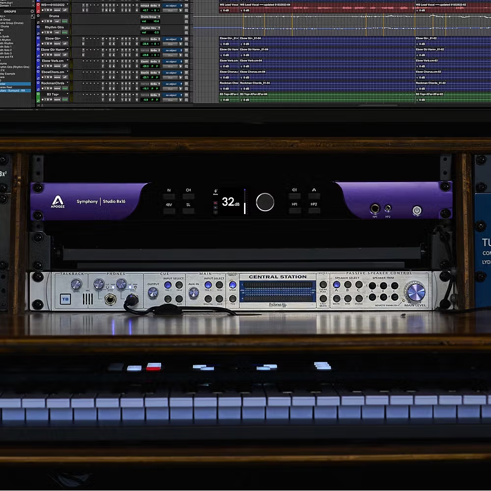 Apogee_Electronics_Symphony_Studio_8x16_-_8 Mic-Line_In_x_16_Out_USB-C_Audio_Interface_with_DSP_and_Monitor_Calibration_Atmos_Ready_-_5_Lifestyle_In_The_Studio