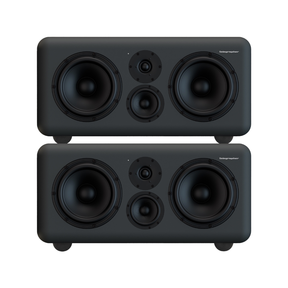 Telegrapher_GORILLA-S_-_Active_Analog_3-Way_Midfield_Studio_Monitor_-_Telegrapher_Gray_Pair_-_1_Front_Stacked