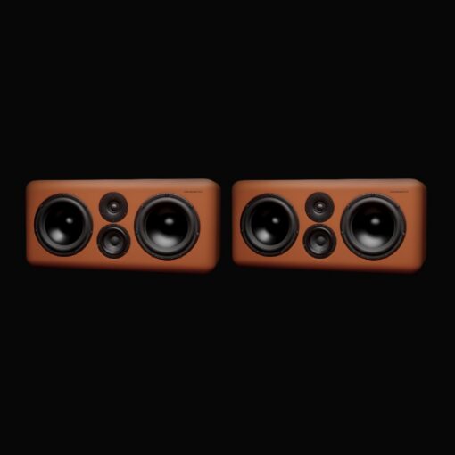 Telegrapher_GORILLA-S_-_Active_Analog_3-Way_Midfield_Studio_Monitor_-_Jaipur_Orange_Pair_-_1_Front_Side_by_Side