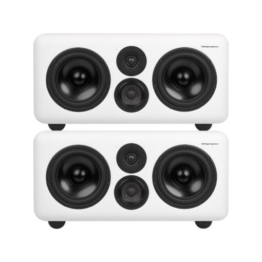 Telegrapher_GORILLA-S_-_Active_Analog_3-Way_Midfield_Studio_Monitor_-_Trooper_White_Pair_-_1_Front_Stacked