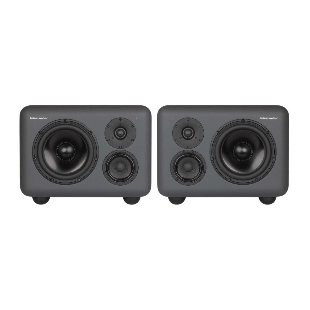 Telegrapher_GORILLA_-_Active_Analog_3-Way_Midfield_Studio_Monitor_-_Telegrapher_Gray_Pair_-_1_Front