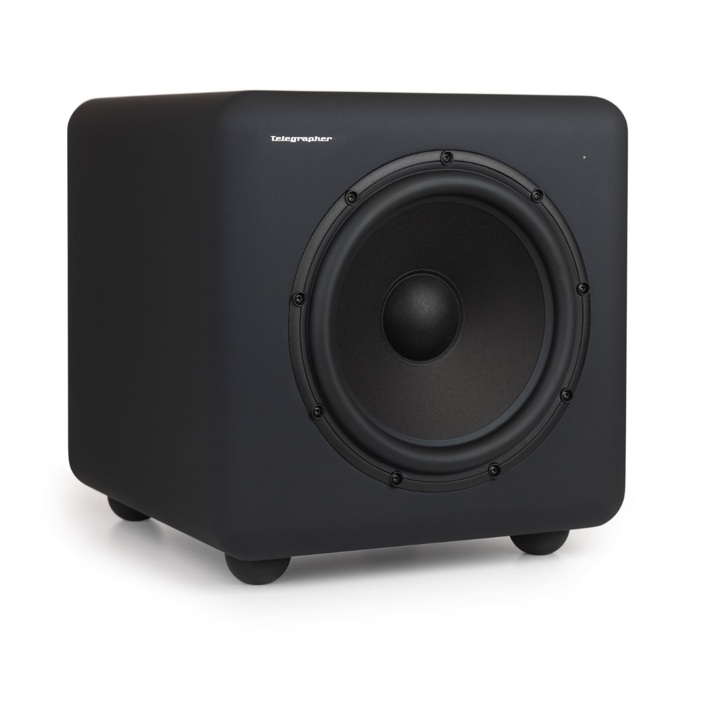 Telegrapher_ELEPHANT_-_Active_Analog_Subwoofer_-_2_Crow_Black_Front_Left_Side_Right_Angle