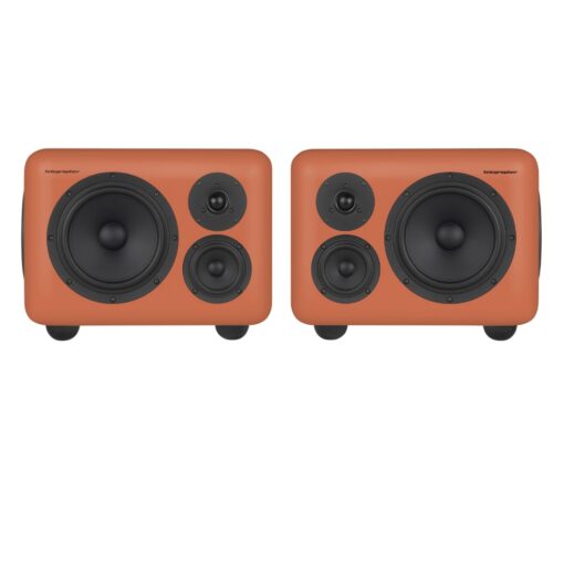 Telegrapher_PANDA_-_8-inch-Active_Analog_3-Way_Midfield_Studio_Monitor_-_Jaipur_Orange_Pair_-_1_Front