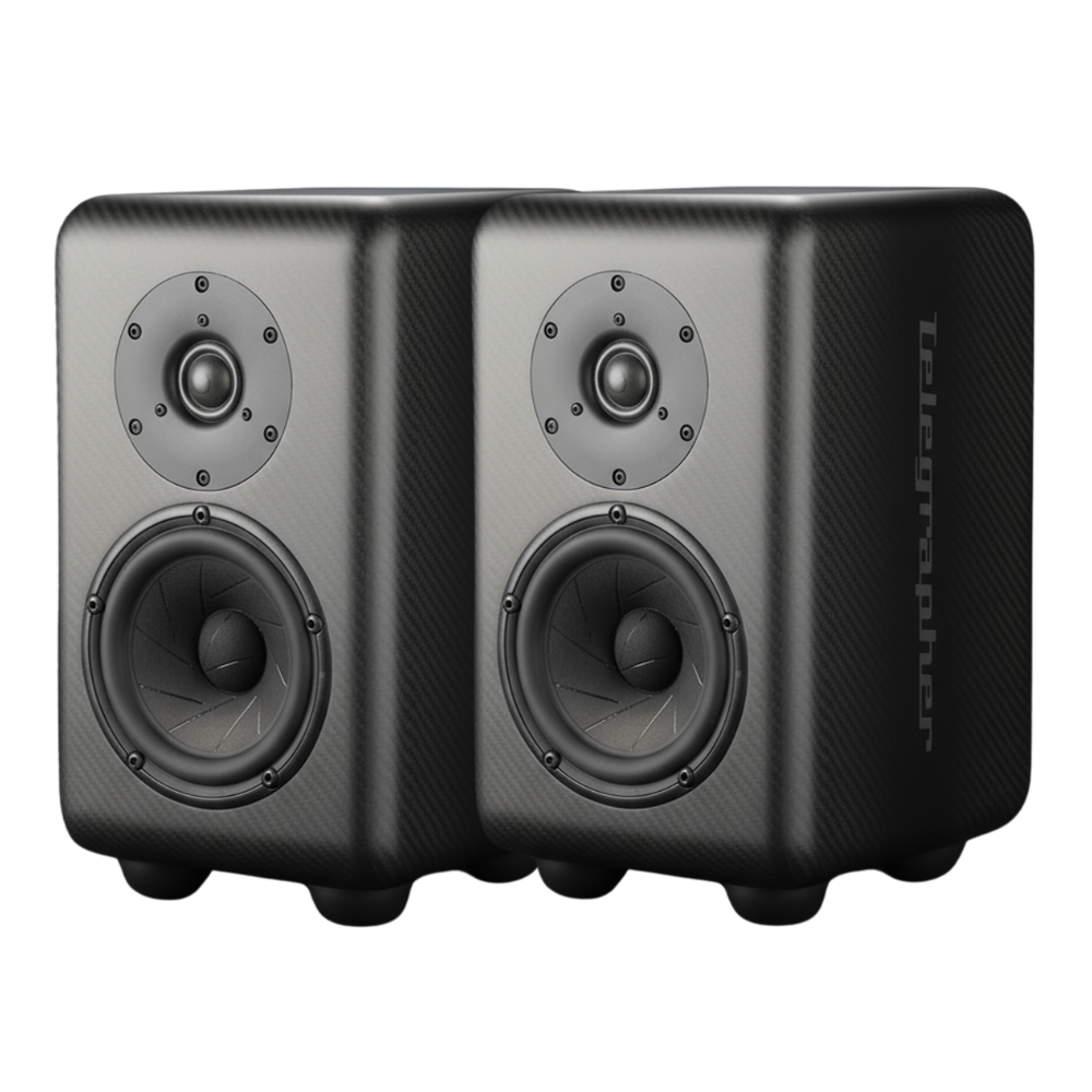 Telegrapher_CARBON_FOX_-_Active_Analog_2-Way_Nearfield_Studio_Monitor_-_Matte_Pair_-_1_Front_Right_Side_Left_Angle_Pair