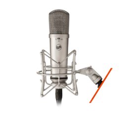 Warm_Audio_WA87JR_-_Large_Diaphragm_FET_Transformerless-Condenser_Microphone_Nickel_-_1_Hero_Front_with_Shockmount