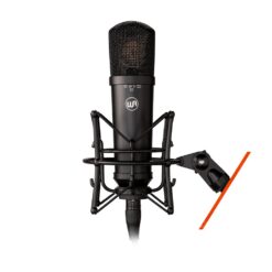 Warm_Audio_WA87JR_-_Large_Diaphragm_FET_Transformerless-Condenser_Microphone_Black_-_1_Hero_Front_with_Shockmount